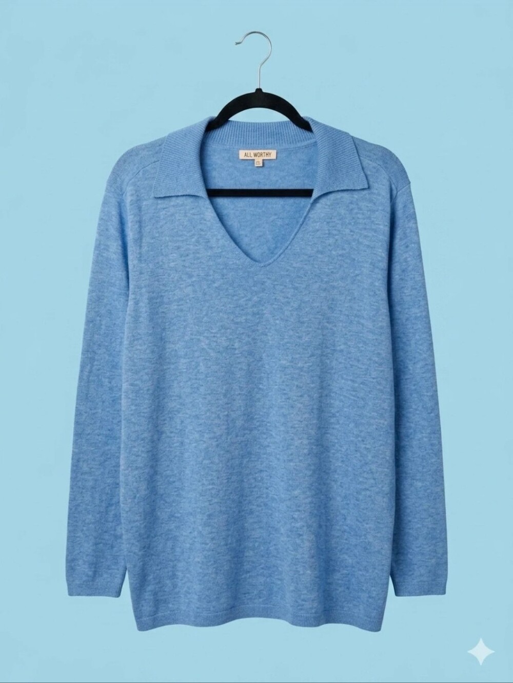 All Worthy Hunter McGrady Collared V-Neck Polo Sweater